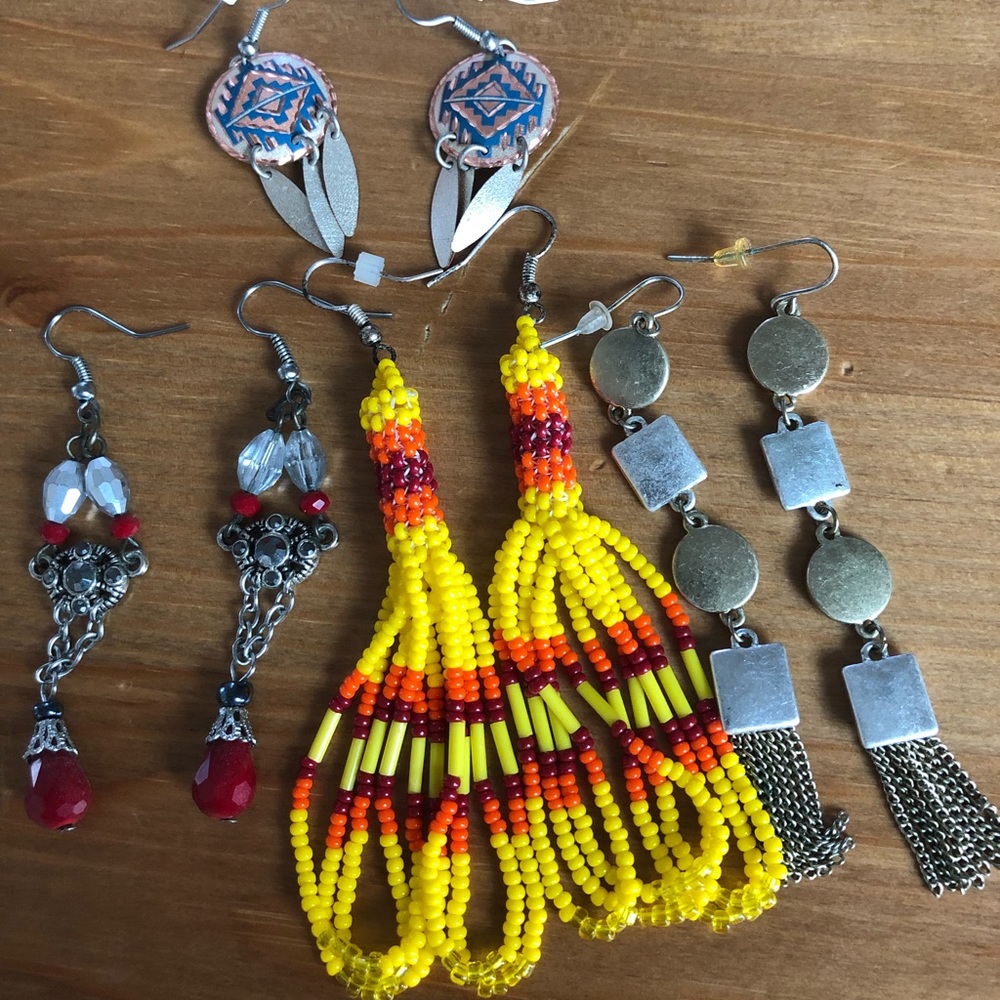 Tribal native style earrings set